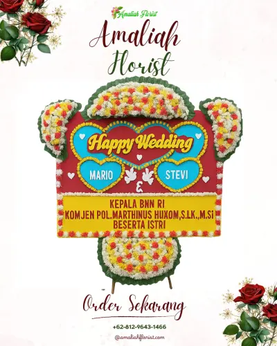 Karangan Papan Bunga Pernikahan di Kidal